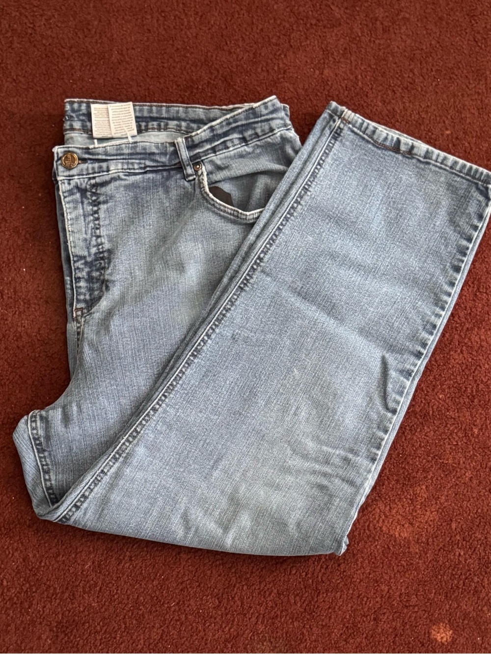 Terra & Sky Straight Leg Jeans in Light Blue